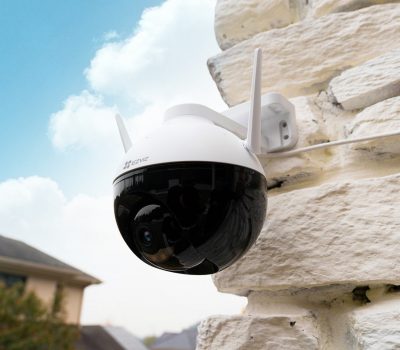 The C8C is EZVIZ's first-ever outdoor pan/tilt camera and is equipped with AI human detection.